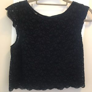 Black Lace Talula Cropped Shirt